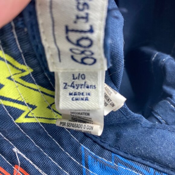 Children’s Place Toddler Kid Blue Multicolor Lightning Bolts Bucket Hat Sz Large - Picture 4 of 6